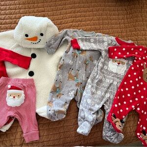 Cozy 0-3 Christmas Bundle Red, Gray, White
